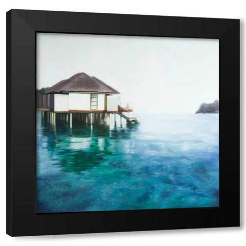 DREAM TRAVEL Black Modern Wood Framed Art Print with Double Matting by Atelier B Art Studio