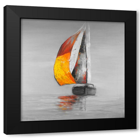 Sail Black Modern Wood Framed Art Print by Atelier B Art Studio