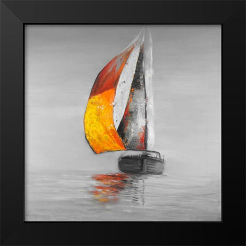 Sail Black Modern Wood Framed Art Print by Atelier B Art Studio