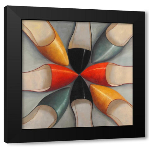Womens Ballerina Shoes Style Black Modern Wood Framed Art Print with Double Matting by Atelier B Art Studio
