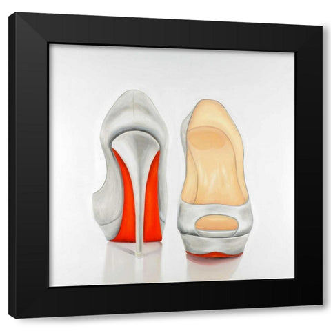 High Heel Shoes Black Modern Wood Framed Art Print by Atelier B Art Studio