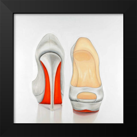 High Heel Shoes Black Modern Wood Framed Art Print by Atelier B Art Studio