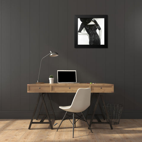 Beautiful Classic Woman Black Modern Wood Framed Art Print by Atelier B Art Studio