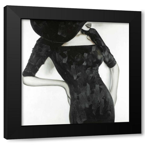 Beautiful Classic Woman Black Modern Wood Framed Art Print with Double Matting by Atelier B Art Studio