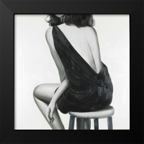Pretty Woman Black Modern Wood Framed Art Print by Atelier B Art Studio