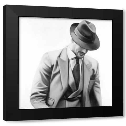 Elegant Businessman Black Modern Wood Framed Art Print with Double Matting by Atelier B Art Studio