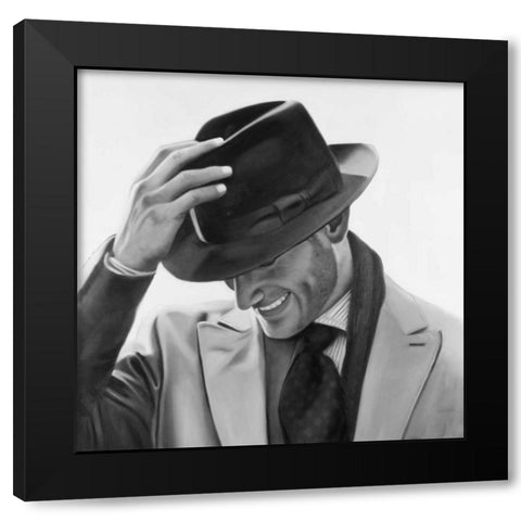 Well-dressed Man Black Modern Wood Framed Art Print with Double Matting by Atelier B Art Studio