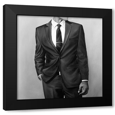 MAN IN A GREAT COSTUME Black Modern Wood Framed Art Print with Double Matting by Atelier B Art Studio
