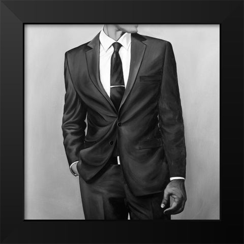 MAN IN A GREAT COSTUME Black Modern Wood Framed Art Print by Atelier B Art Studio