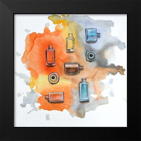 NAIL POLISH Black Modern Wood Framed Art Print by Atelier B Art Studio