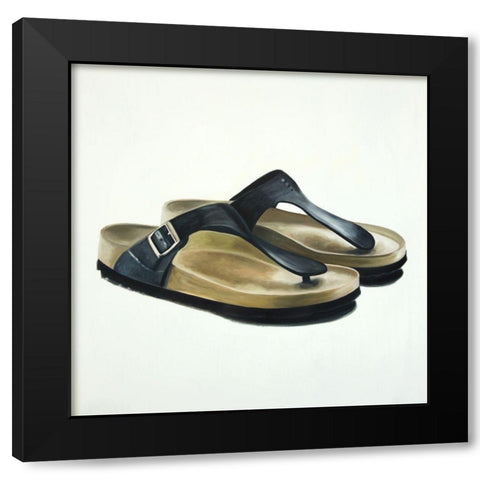 SANDALS Black Modern Wood Framed Art Print with Double Matting by Atelier B Art Studio