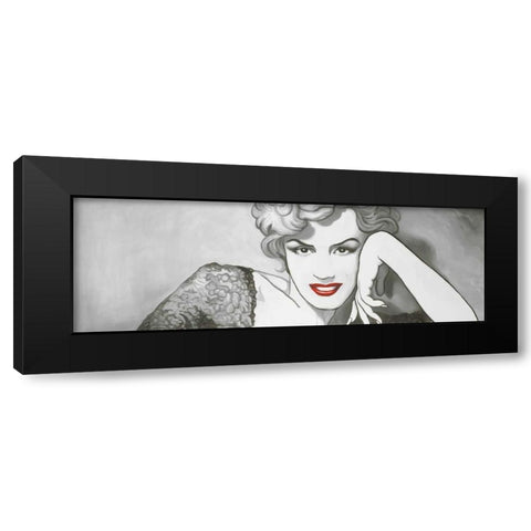 Vintage Style Marilyn Monroe Black Modern Wood Framed Art Print with Double Matting by Atelier B Art Studio
