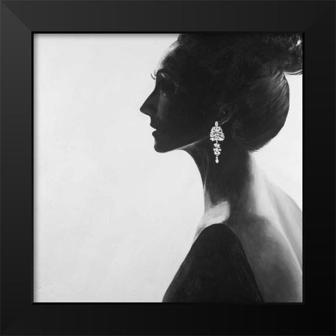 Classic Woman Black Modern Wood Framed Art Print by Atelier B Art Studio