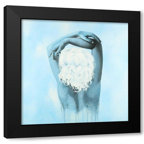 Sweet Woman Black Modern Wood Framed Art Print with Double Matting by Atelier B Art Studio