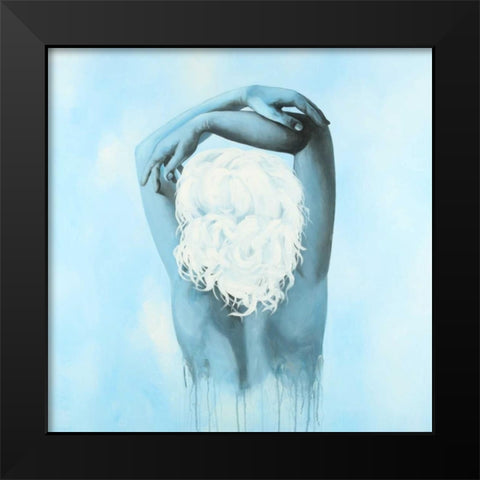 Sweet Woman Black Modern Wood Framed Art Print by Atelier B Art Studio