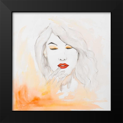 Portrait in Watercolor Black Modern Wood Framed Art Print by Atelier B Art Studio