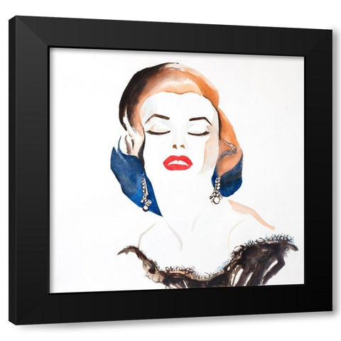VINTAGE CHIC MARYLIN MONROE Black Modern Wood Framed Art Print by Atelier B Art Studio
