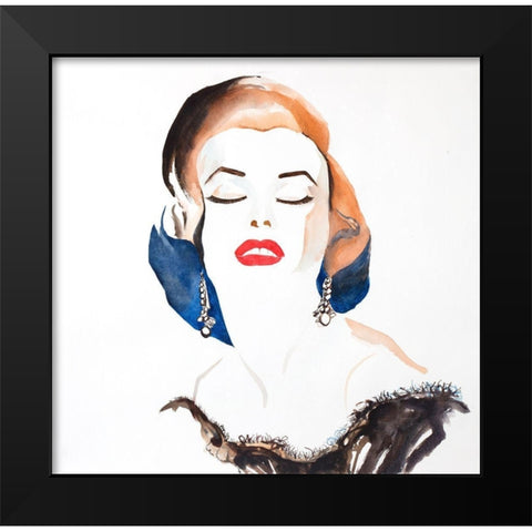 VINTAGE CHIC MARYLIN MONROE Black Modern Wood Framed Art Print by Atelier B Art Studio