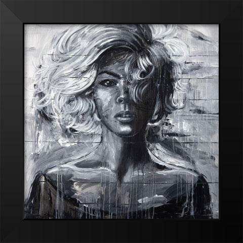 GENTLE WOMAN Black Modern Wood Framed Art Print by Atelier B Art Studio