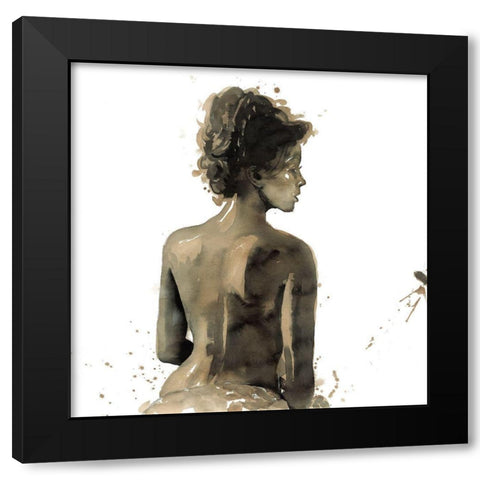 WOMANS BACK IN SEPIA Black Modern Wood Framed Art Print by Atelier B Art Studio