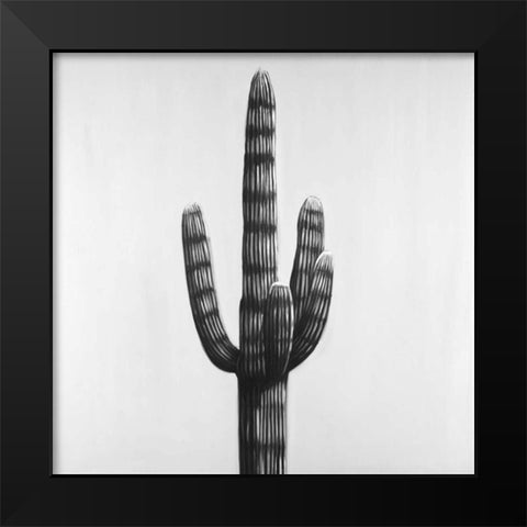 Large Cactus Black Modern Wood Framed Art Print by Atelier B Art Studio