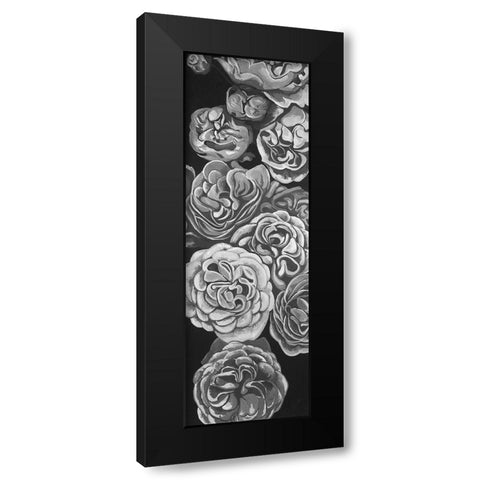 Grayscale Dahlias Black Modern Wood Framed Art Print by Atelier B Art Studio