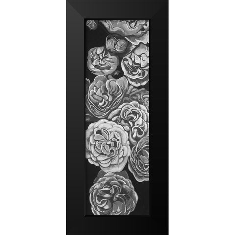 Grayscale Dahlias Black Modern Wood Framed Art Print by Atelier B Art Studio
