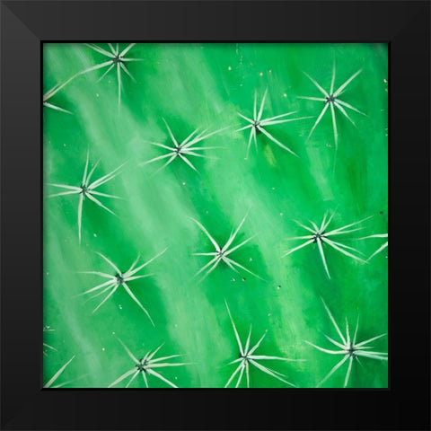 CACTUS CLOSEUP Black Modern Wood Framed Art Print by Atelier B Art Studio