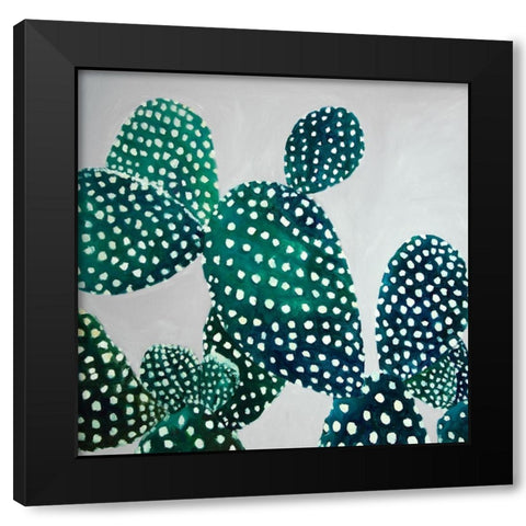 OPUNTIA CACTUS Black Modern Wood Framed Art Print by Atelier B Art Studio
