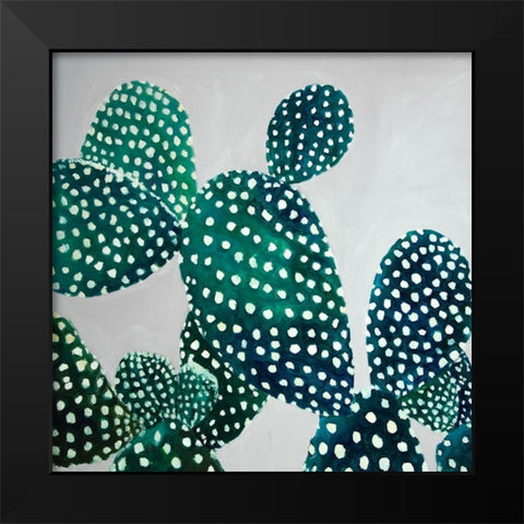 OPUNTIA CACTUS Black Modern Wood Framed Art Print by Atelier B Art Studio