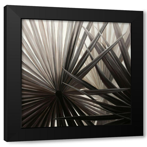 GRAYSCALE TROPICAL PLANTS Black Modern Wood Framed Art Print by Atelier B Art Studio