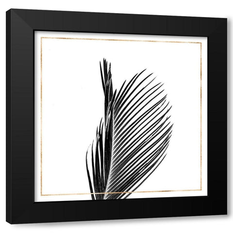 ARECA PALM WITH GOLD LINE Black Modern Wood Framed Art Print with Double Matting by Atelier B Art Studio