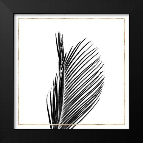ARECA PALM WITH GOLD LINE Black Modern Wood Framed Art Print by Atelier B Art Studio