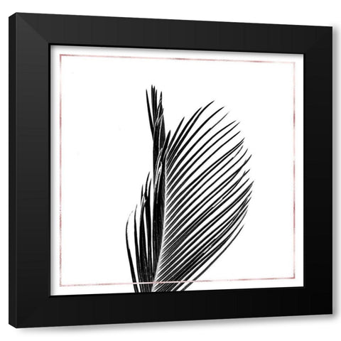 ARECA PALM WITH ROSE LINE Black Modern Wood Framed Art Print by Atelier B Art Studio
