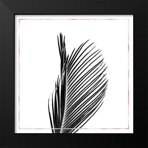 ARECA PALM WITH ROSE LINE Black Modern Wood Framed Art Print by Atelier B Art Studio