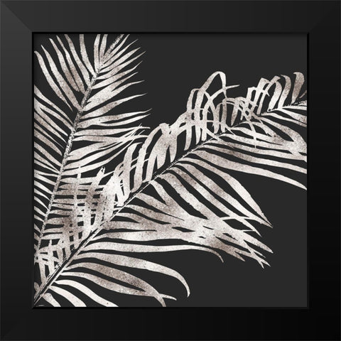 TROPICAL GOLD LEAVES Black Modern Wood Framed Art Print by Atelier B Art Studio
