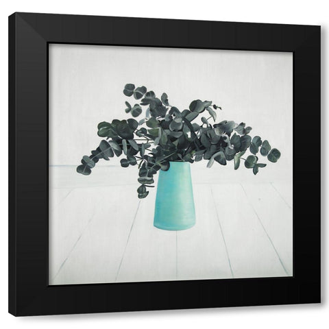 BOUQUET OF EUCALYPTUS Black Modern Wood Framed Art Print with Double Matting by Atelier B Art Studio