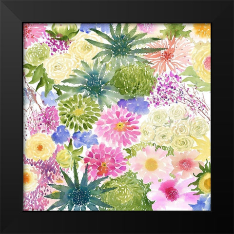 BUNDLE OF EXOTIC FLOWERS Black Modern Wood Framed Art Print by Atelier B Art Studio