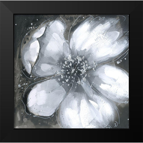 Abstract white orchid Black Modern Wood Framed Art Print by Atelier B Art Studio