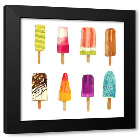 ICED LOLLIPOP Black Modern Wood Framed Art Print with Double Matting by Atelier B Art Studio