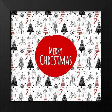 MERRY CHRISTMAS - EN Black Modern Wood Framed Art Print by Atelier B Art Studio