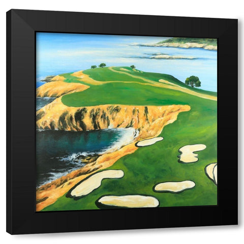 Golf Island Overhead View Black Modern Wood Framed Art Print with Double Matting by Atelier B Art Studio