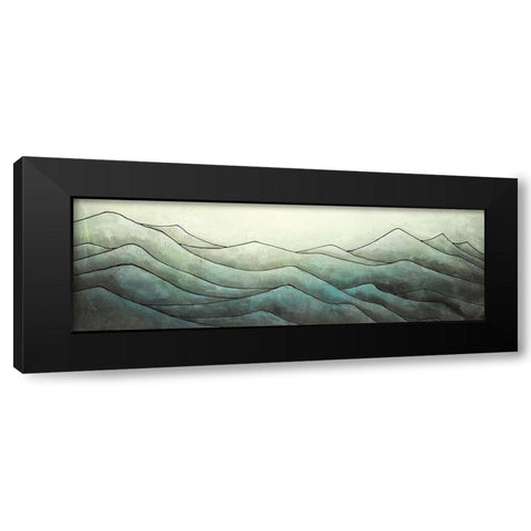 Desaturated Mountains Black Modern Wood Framed Art Print with Double Matting by Atelier B Art Studio