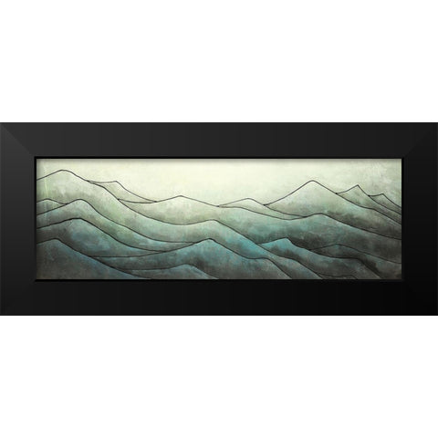 Desaturated Mountains Black Modern Wood Framed Art Print by Atelier B Art Studio