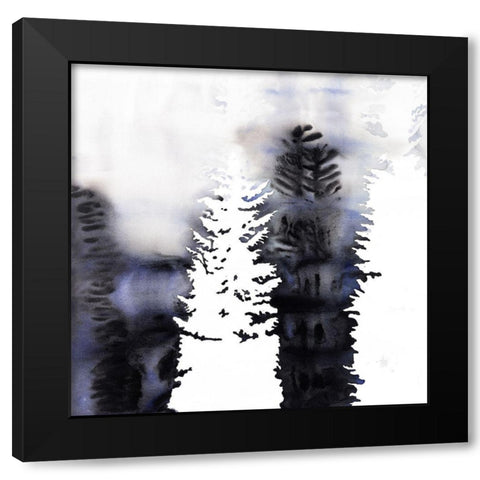 SILHOUETTES OF TREES Black Modern Wood Framed Art Print by Atelier B Art Studio