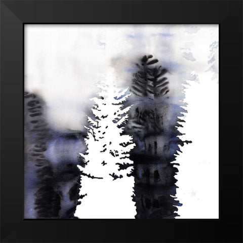 SILHOUETTES OF TREES Black Modern Wood Framed Art Print by Atelier B Art Studio