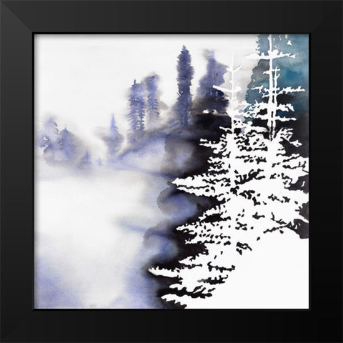 SILHOUETTE OF A FOREST Black Modern Wood Framed Art Print by Atelier B Art Studio