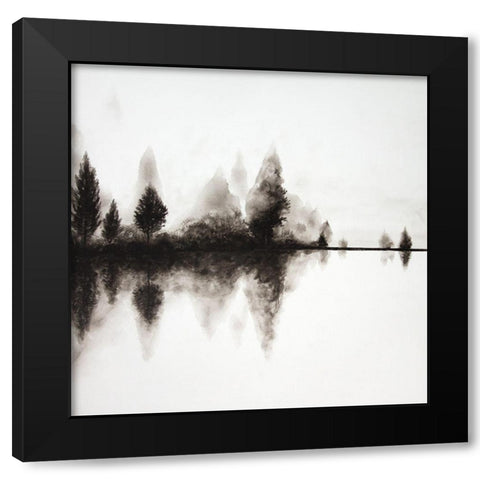 REFLECTION Black Modern Wood Framed Art Print by Atelier B Art Studio