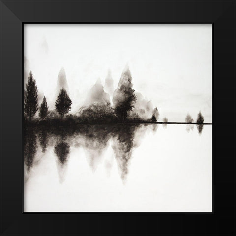 REFLECTION Black Modern Wood Framed Art Print by Atelier B Art Studio