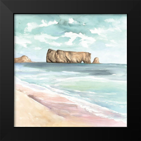 ROCHER PERCé Black Modern Wood Framed Art Print by Atelier B Art Studio